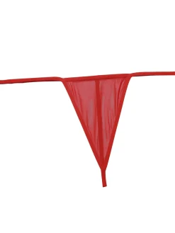 Online Retro Stage 1970s Sheer Lace-Up Nightgown Red