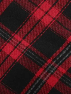 Online Retro Stage 1930s Shirt Collar Gingham Plaid Top Red