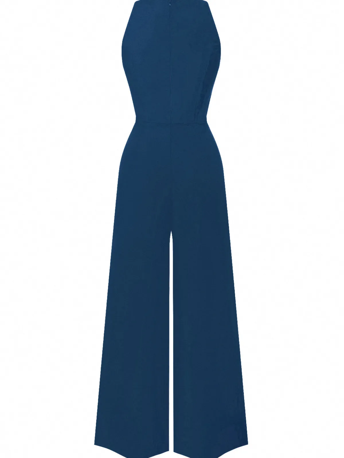 New Retro Stage Red 1950s Sleeveless Buttoned Solid Jumpsuit