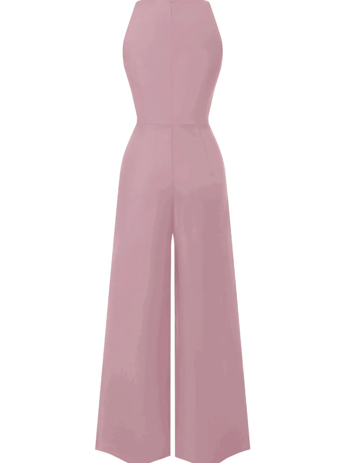 New Retro Stage Red 1950s Sleeveless Buttoned Solid Jumpsuit