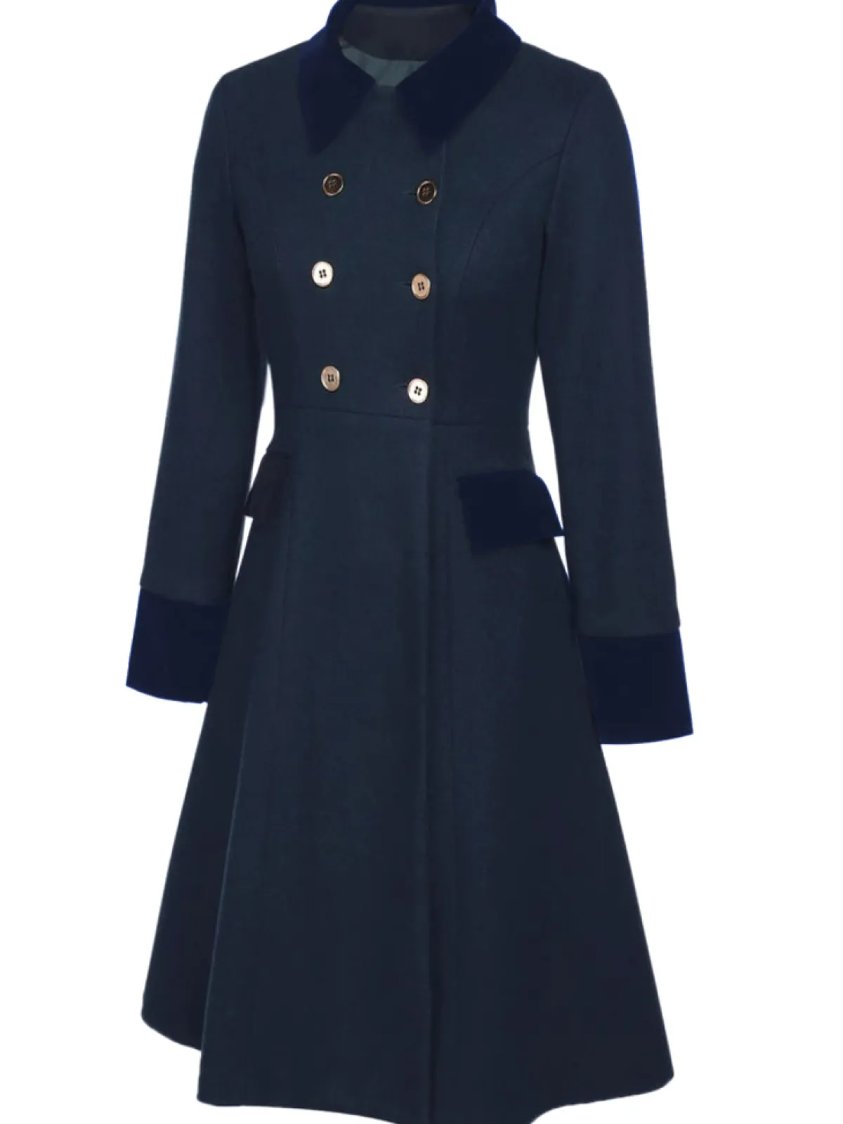 Fashion Retro Stage Red 1940s Solid Button Coat