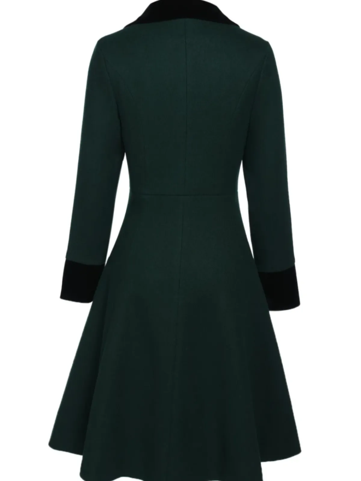 Fashion Retro Stage Red 1940s Solid Button Coat