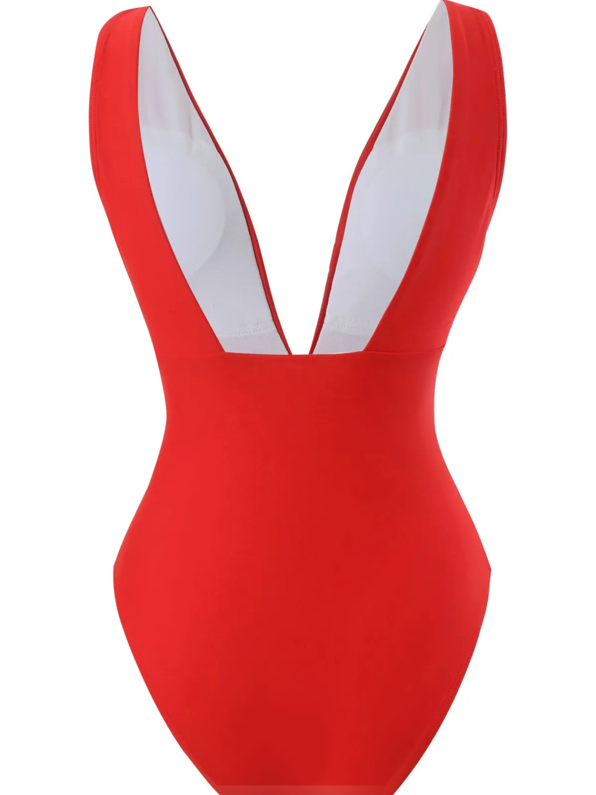 Clearance Retro Stage 1960s Solid 3D Flower Backless Swimsuit Red