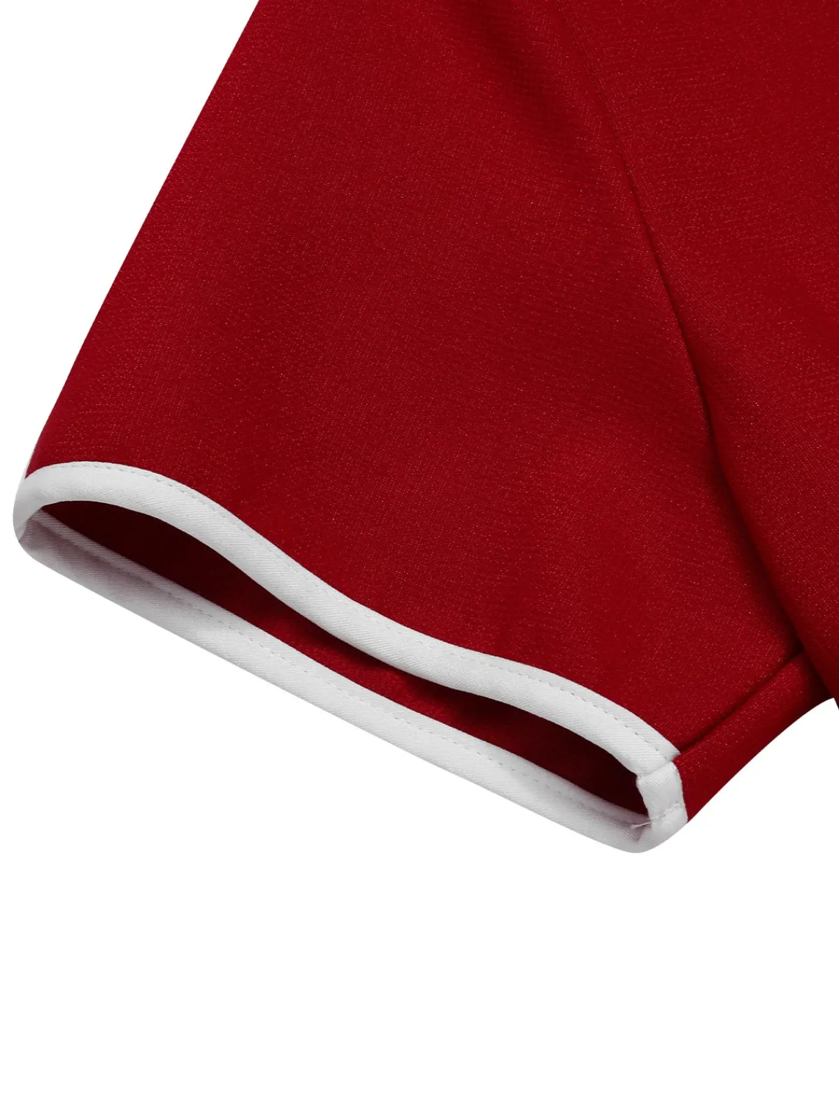Fashion Retro Stage Red 1960s Solid Faux Pocket Dress True Red