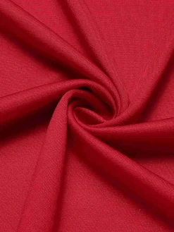 Clearance Retro Stage 1940s Solid Half Sleeves Lapel Top Red