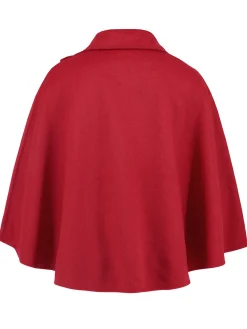 Best Retro Stage Red 1950s Solid Lapel Cloak Coat