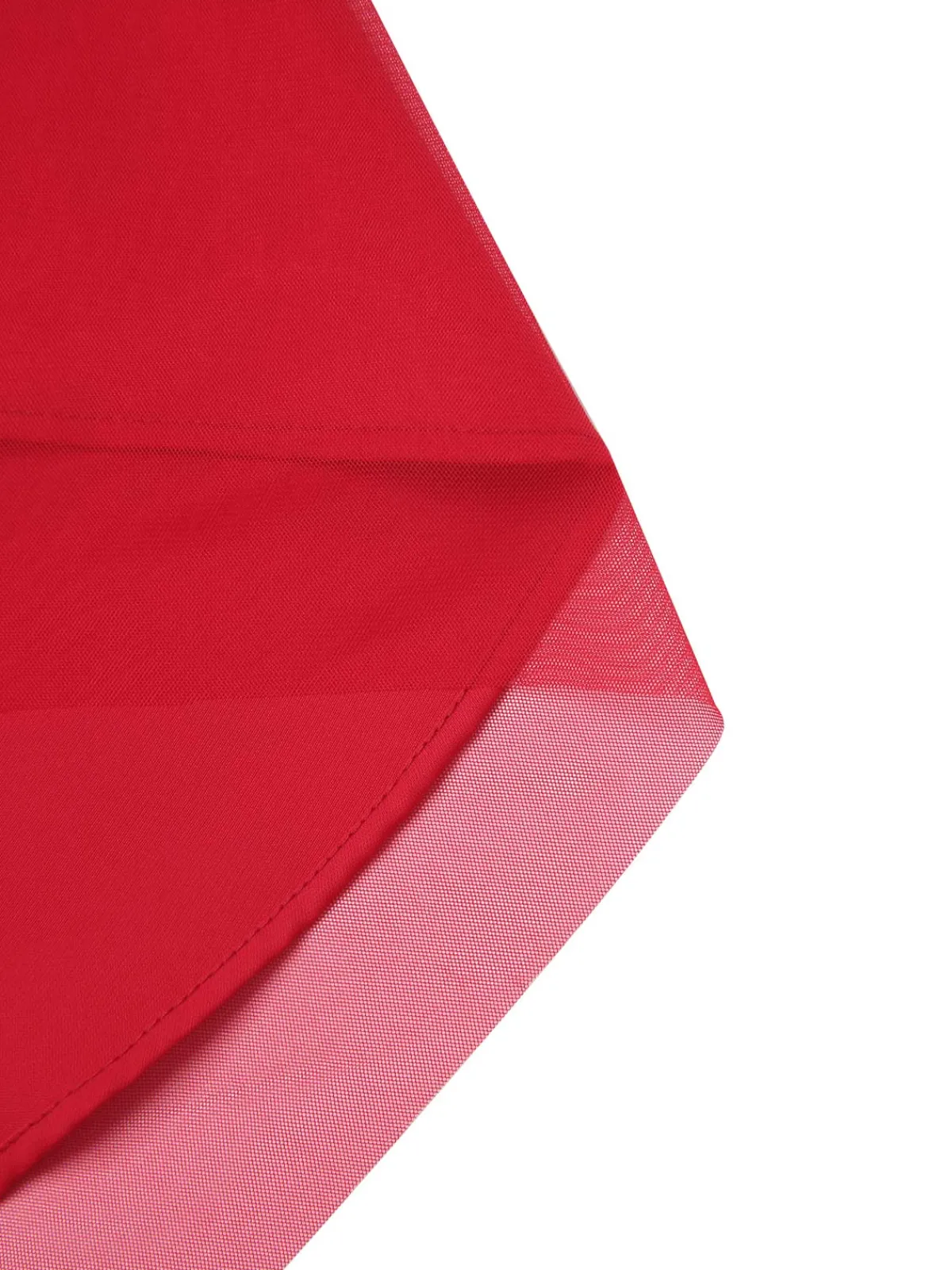 New Retro Stage 1950s Solid Mesh Laye Cowl Neck Dress Red