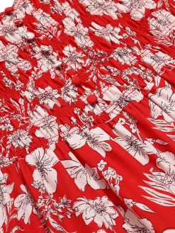 Best Retro Stage 1930s Spaghetti Strap Floral Wide-Leg Jumpsuit Red