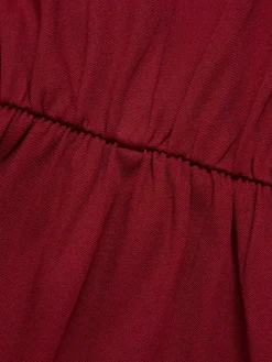 Sale Retro Stage 1940s Stand Collar Butterflies Blouse Red