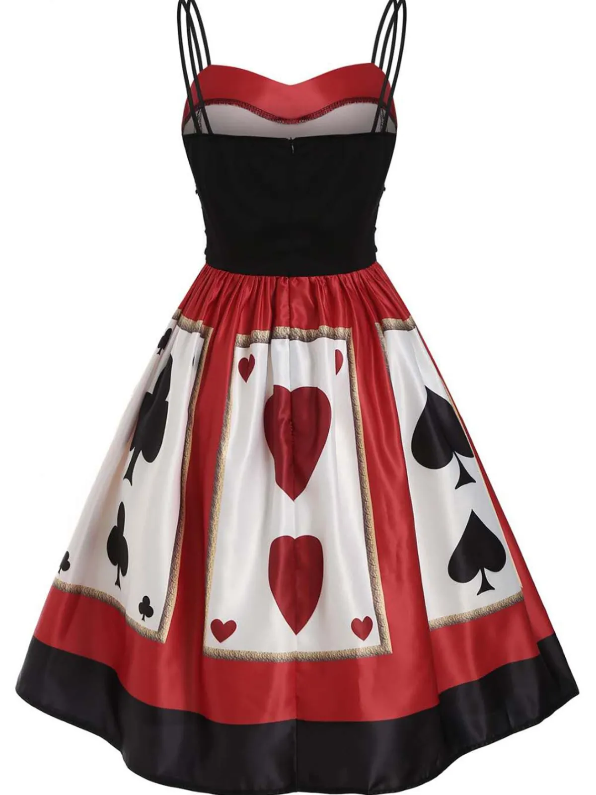 Online Retro Stage 1950s Strap Poker Costume Dress Red