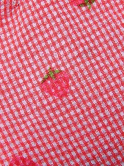 Outlet Retro Stage 1950s Strawberry Cross Halter Jumpsuit Red