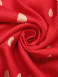 Discount Retro Stage 1950s Strawberry Ruffle Belt Dress Red