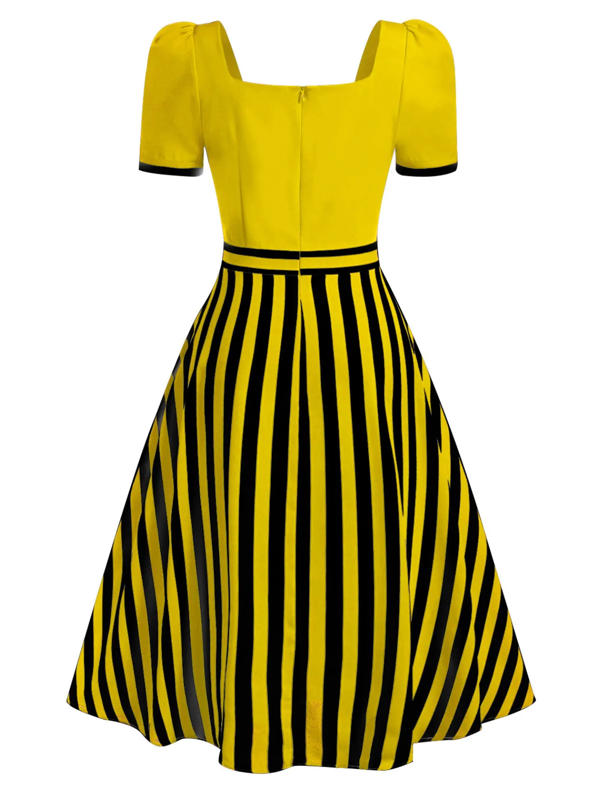 Clearance Retro Stage Red 1950s Striped Bow Dress