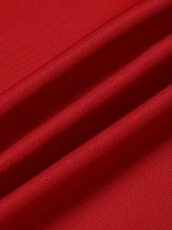 Clearance Retro Stage 1970s Suspender Wide-Leg Solid Pants Red