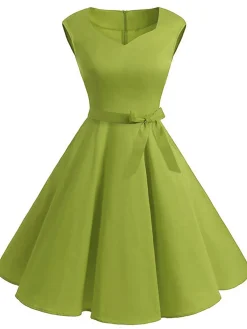 Online Retro Stage Red 1950s Sweetheart Swing Dress
