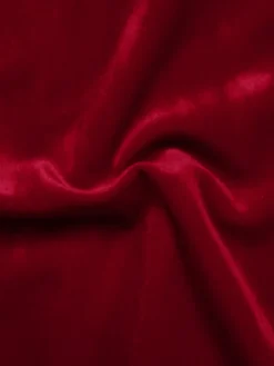 Sale Retro Stage Red 1950s Velvet Off Shoulder Button Jumpsuit