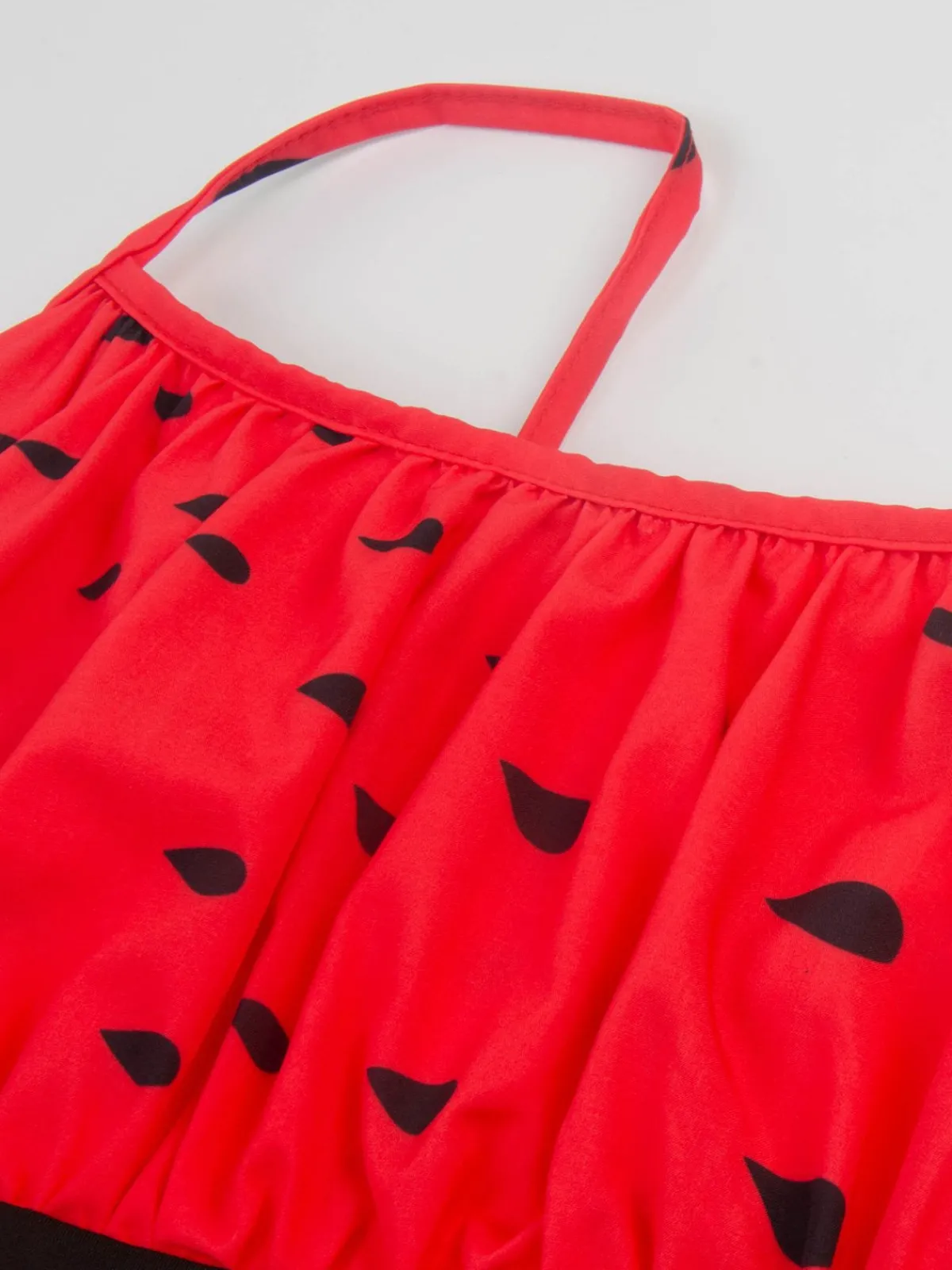 Best Retro Stage 1950s Watermelon Patchwork Dress Red