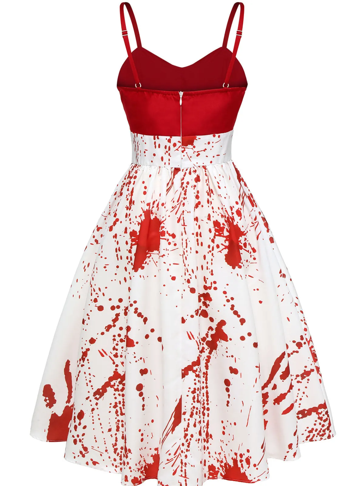 Clearance Retro Stage &White 1950s Halloween Blood Dress Red