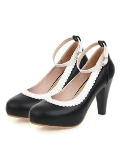 Fashion Retro Stage Retro Ankle Strap High Heels Shoes