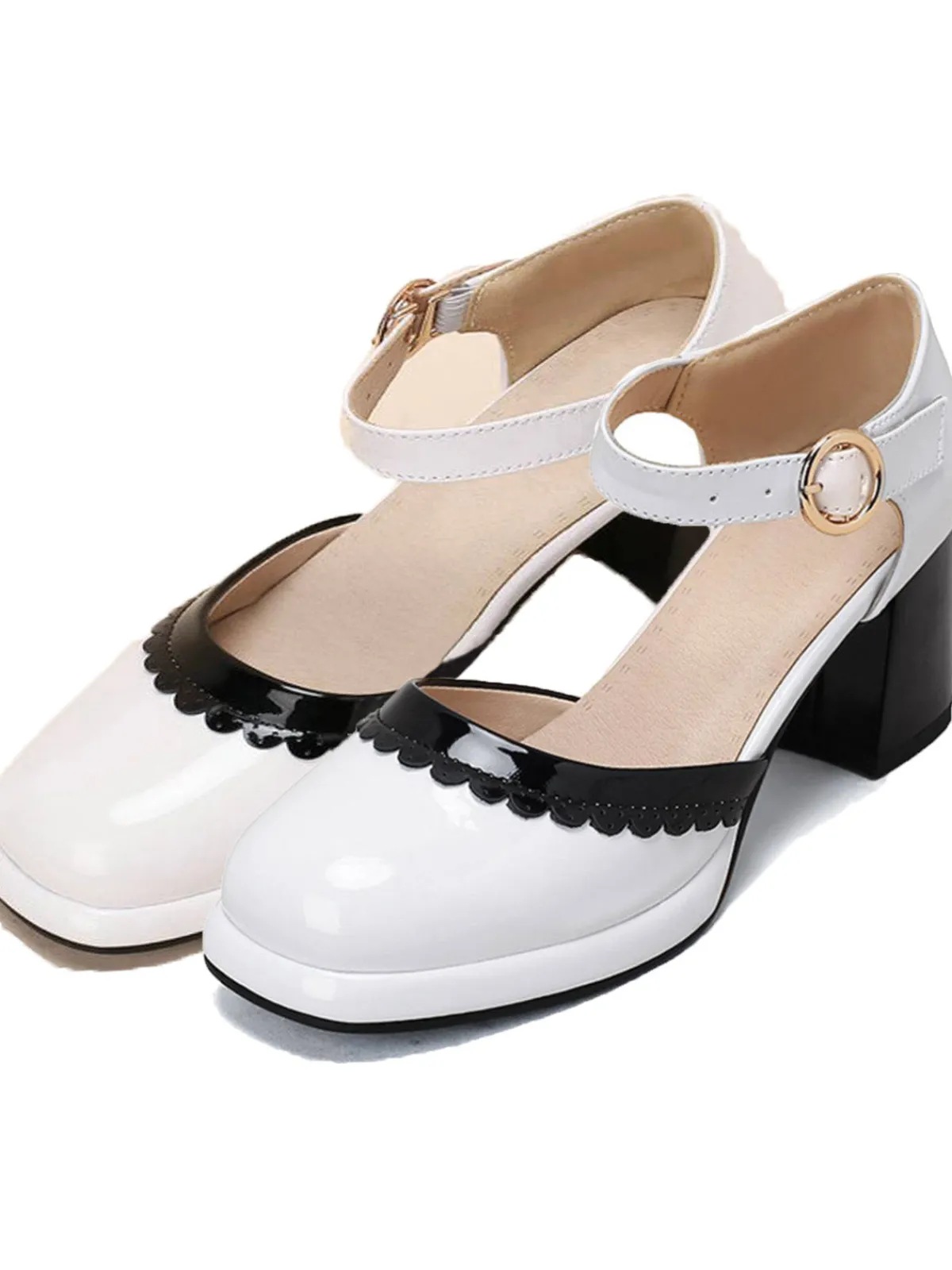 Discount Retro Stage Retro Ankle Strap High Heels Shoes