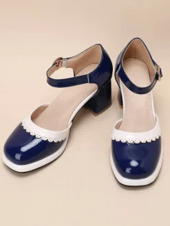 Discount Retro Stage Retro Ankle Strap High Heels Shoes