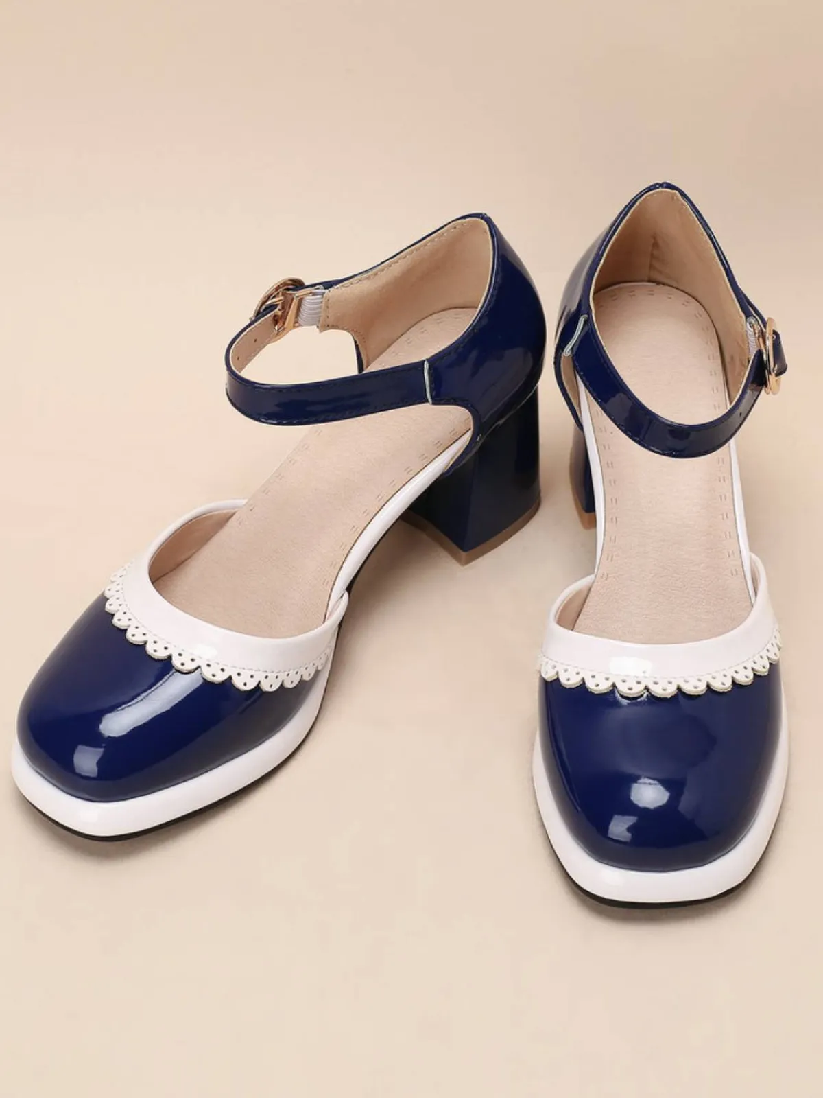 Discount Retro Stage Retro Ankle Strap High Heels Shoes