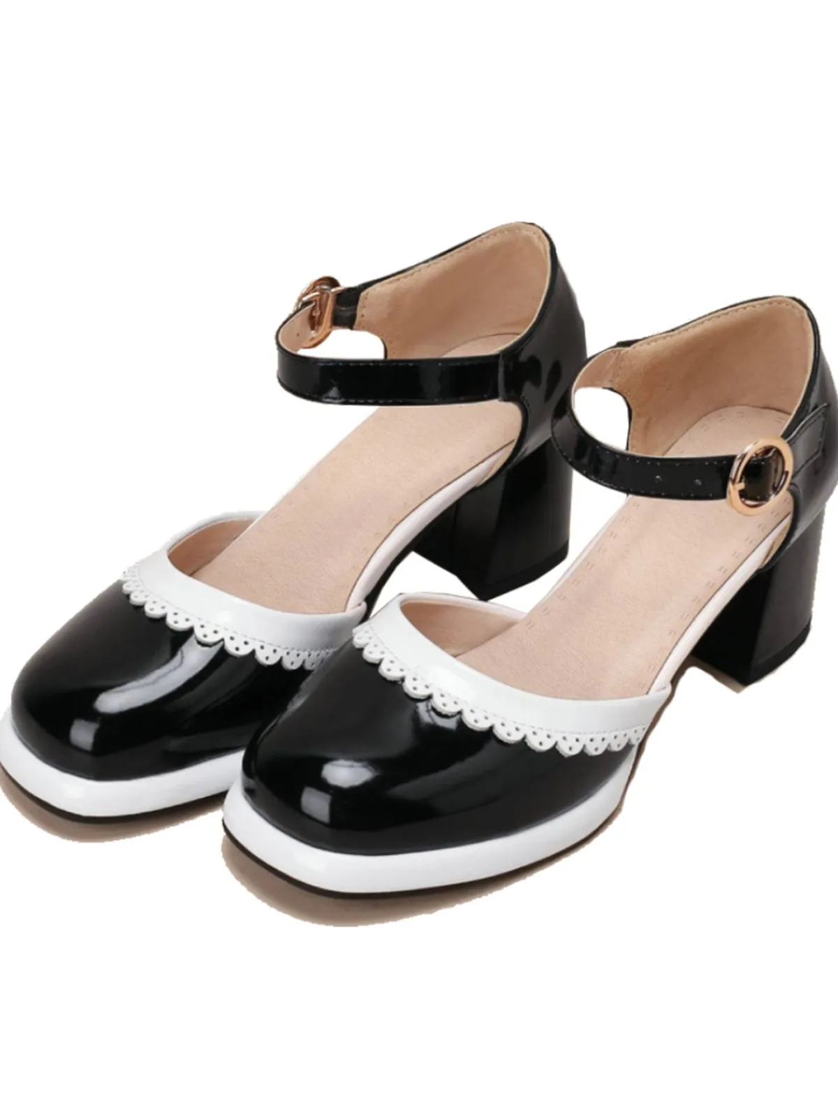 Discount Retro Stage Retro Ankle Strap High Heels Shoes