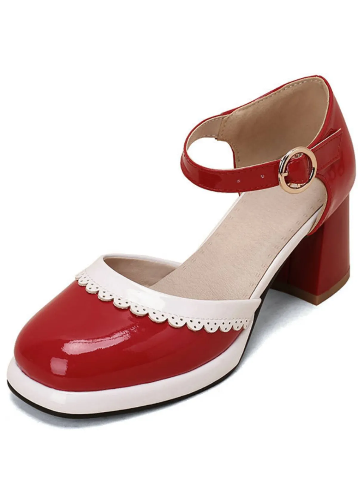 Discount Retro Stage Retro Ankle Strap High Heels Shoes