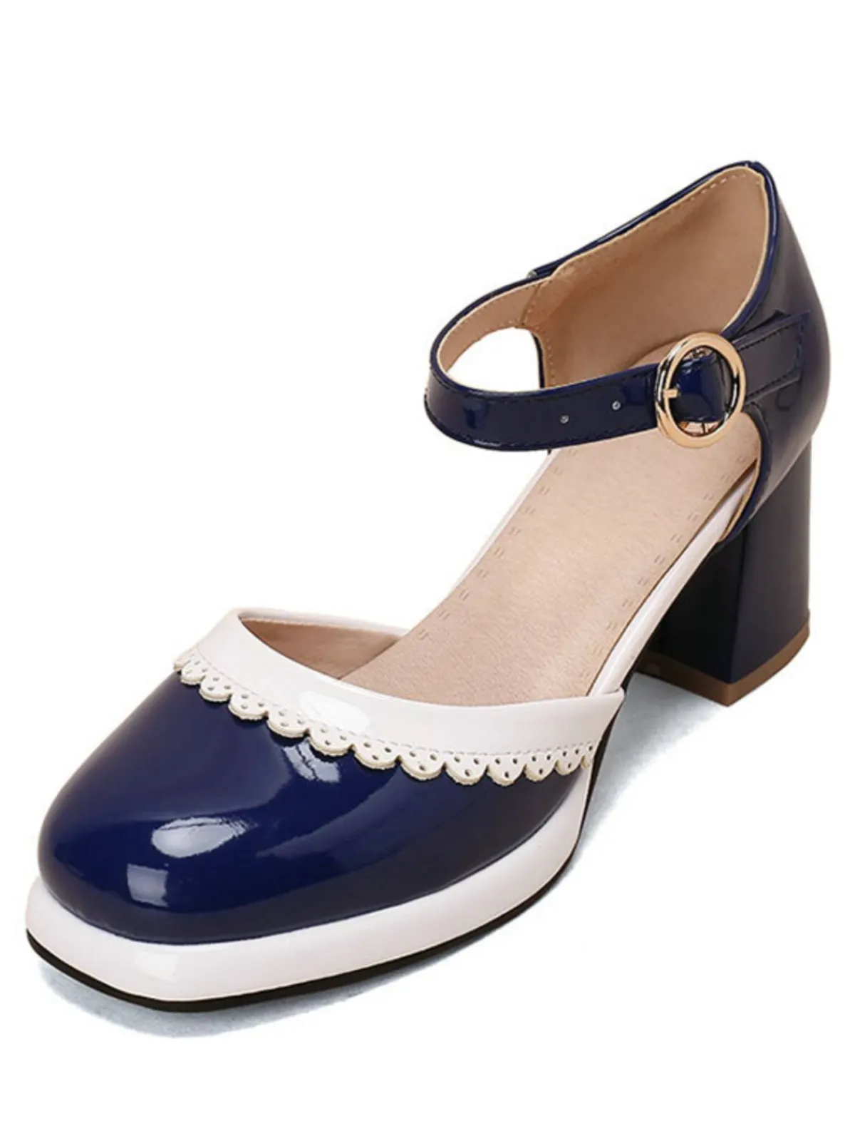 Discount Retro Stage Retro Ankle Strap High Heels Shoes