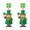 Hot Retro Stage Retro Bejeweling St. Patrick Earrings