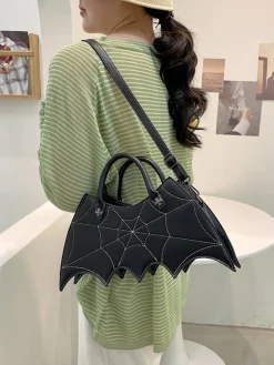 Hot Retro Stage Retro Black Halloween Spider Handbag