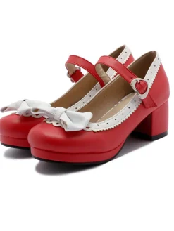 Discount Retro Stage Retro Bow Non-slip High Heel Shoes