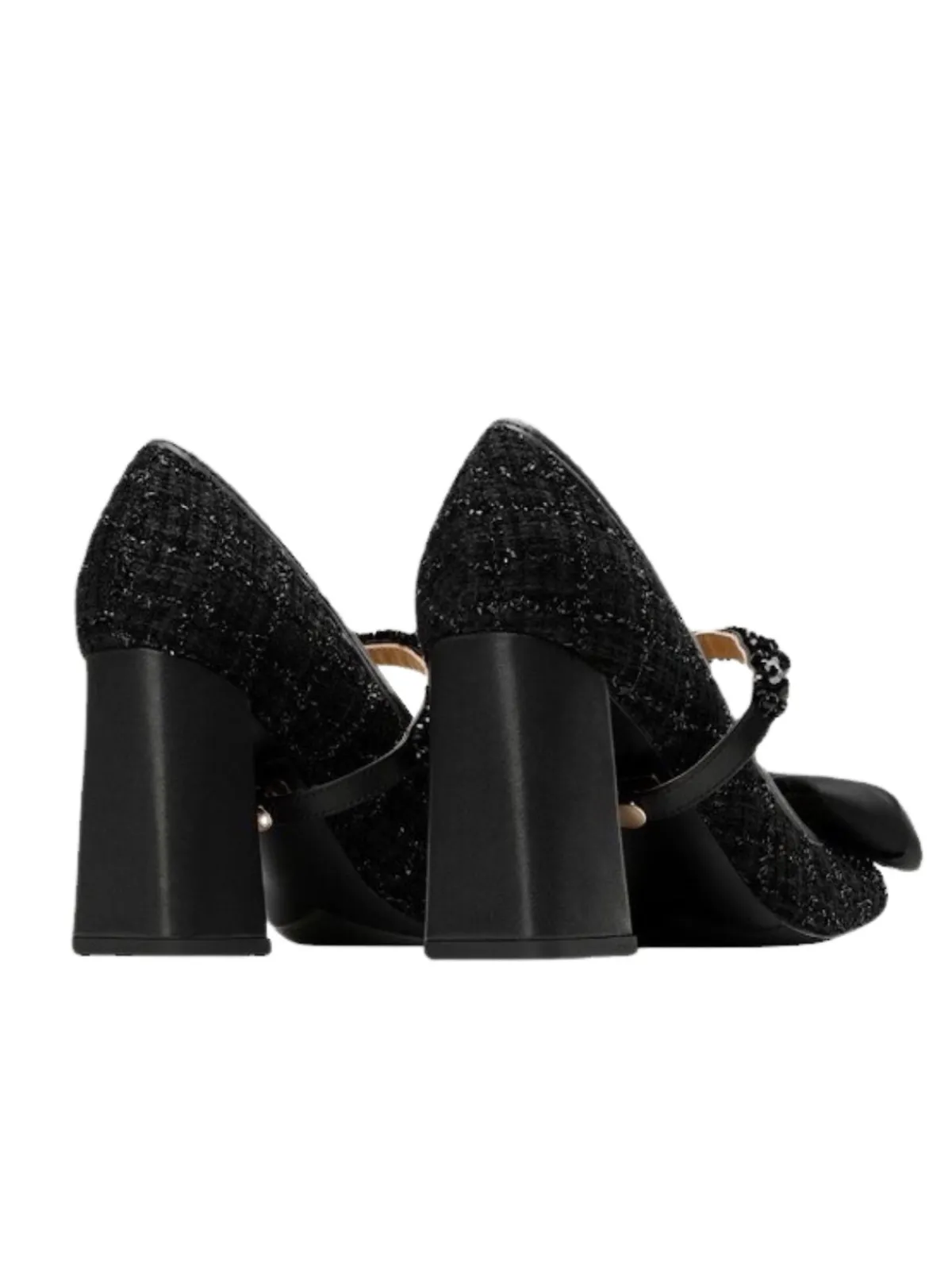 New Retro Stage Retro Bowknot Chunky Heels Mary Jane Shoes