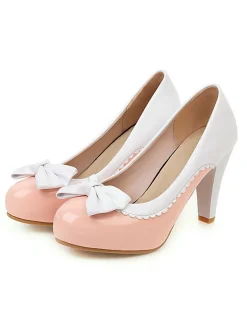 Fashion Retro Stage Retro Bowknot High Heels Shoes
