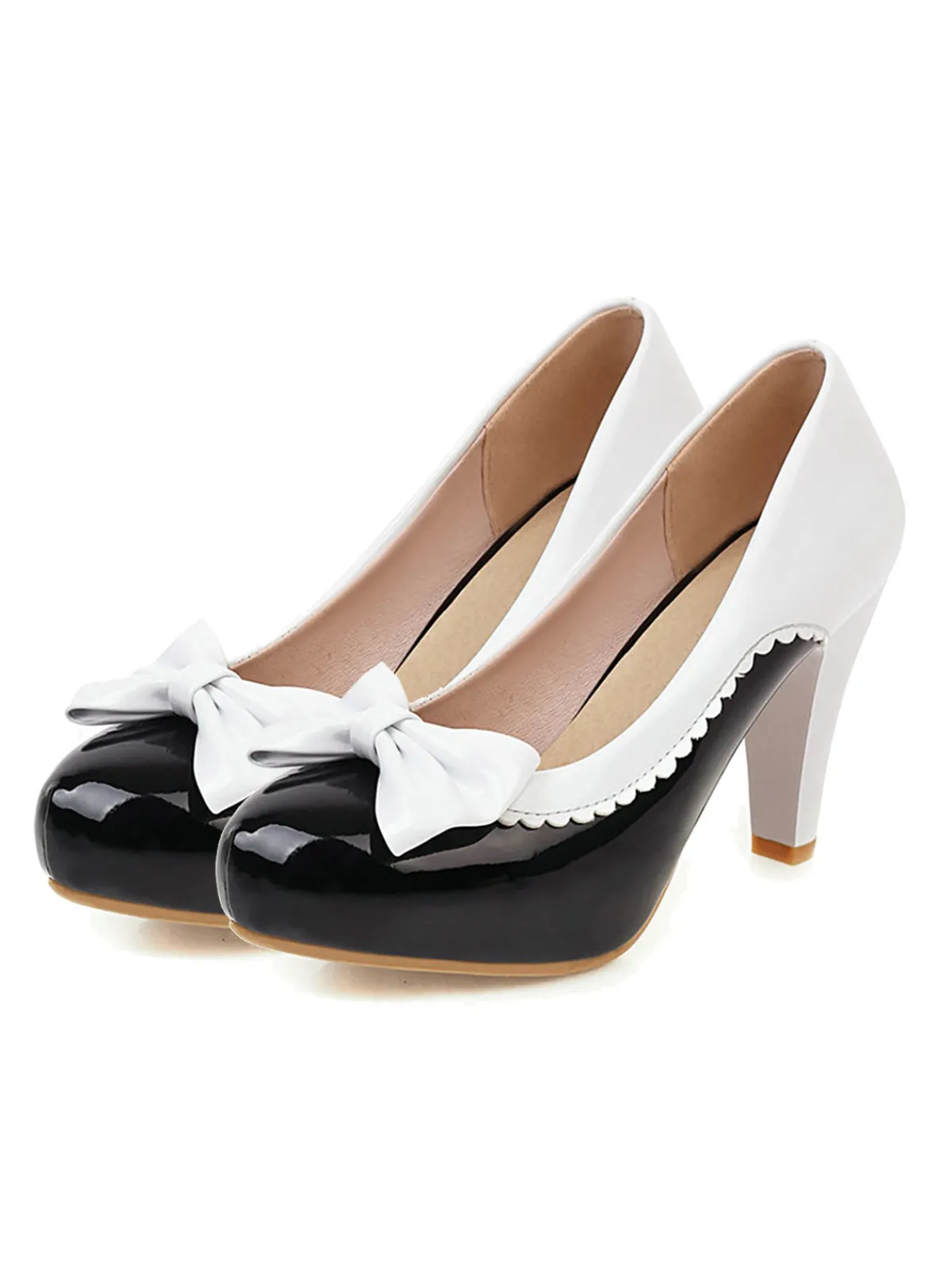Best Retro Stage Retro Bowknot High Heels Shoes