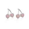 Sale Retro Stage Retro Cherry Pink Trim Alloy Earrings