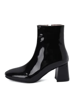 Fashion Retro Stage Retro Christmas Patent Leather Block Heel Ankle Boots