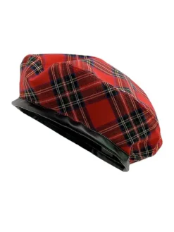Outlet Retro Stage Retro Christmas Scottish Plaid Cotton Berets