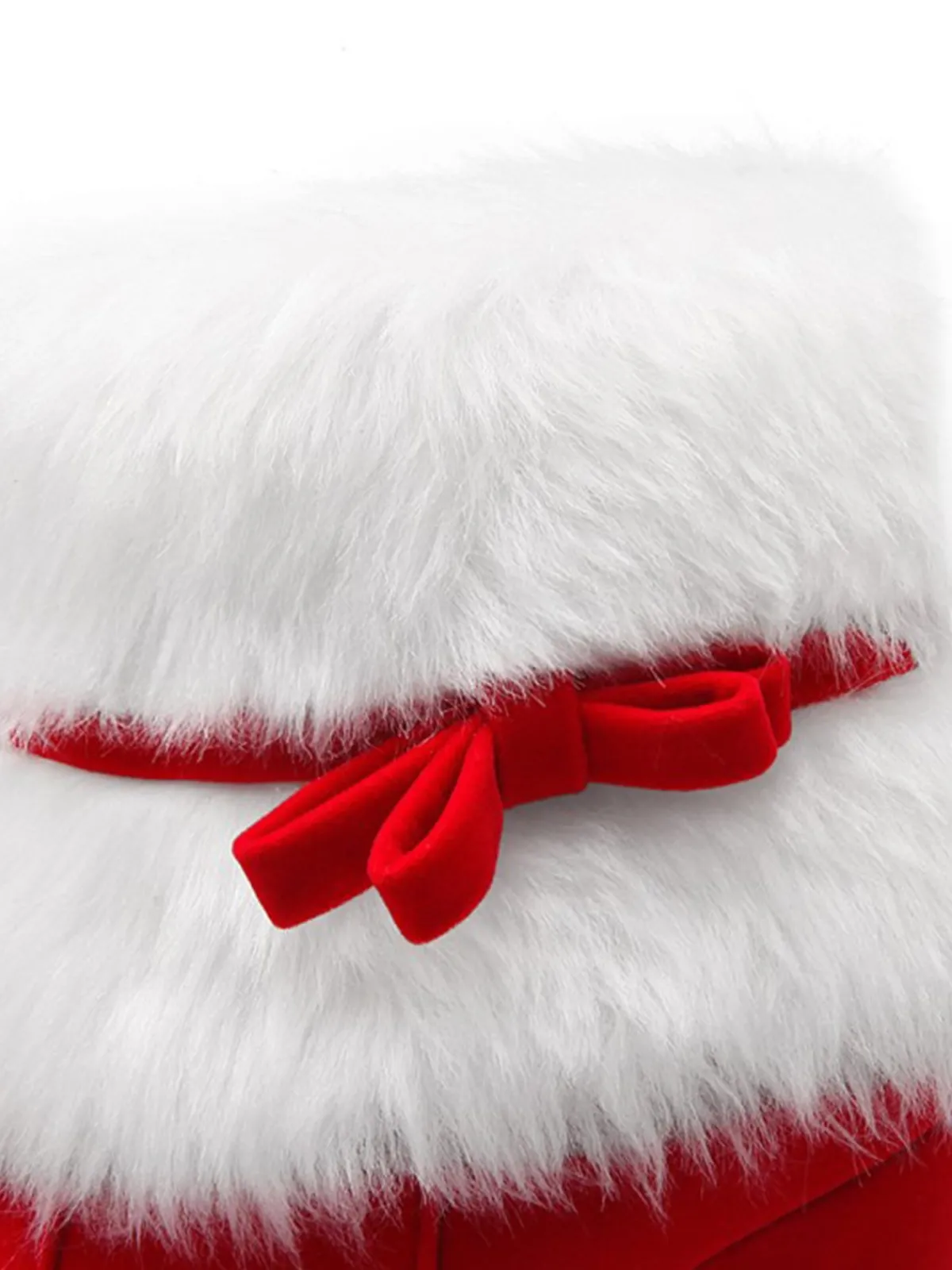 Outlet Retro Stage Retro Christmas Short Plush High Heel Shoes