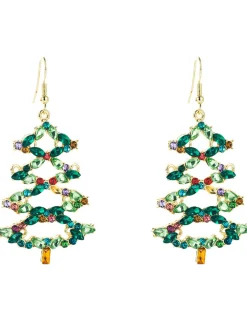 Hot Retro Stage Retro Christmas Tree Alloy Earrings