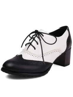 Discount Retro Stage Retro Colorblock High Heel Ankle Boots