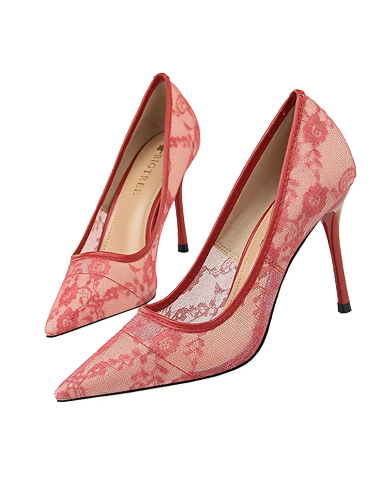 New Retro Stage Retro Floral Solid Lace Pointed Shoes