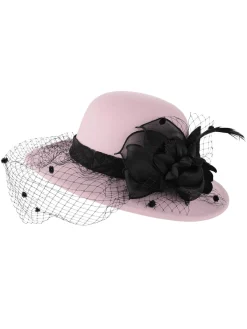 New Retro Stage Retro Flower Net Round Top Hat