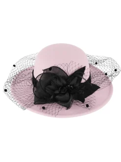 New Retro Stage Retro Flower Net Round Top Hat