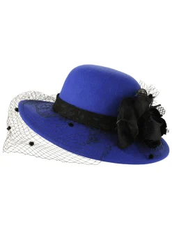 New Retro Stage Retro Flower Net Round Top Hat