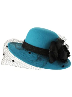New Retro Stage Retro Flower Net Round Top Hat
