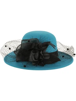 New Retro Stage Retro Flower Net Round Top Hat