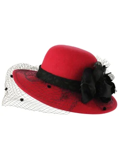 New Retro Stage Retro Flower Net Round Top Hat