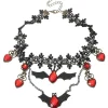 Best Retro Stage Retro Halloween Lace Bat Necklace
