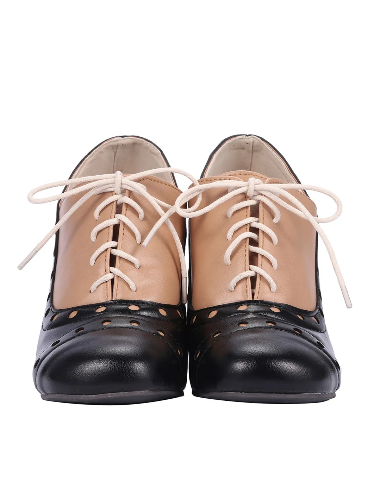 Sale Retro Stage Retro High Heels Saddle Shoes Black